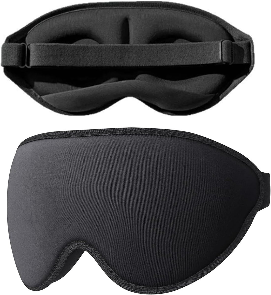3D Slaapmasker - Oogmasker Verduisterend - Comfortabel Slapen - Drukloos Ontwerp - Verstelbare Band - Zwart