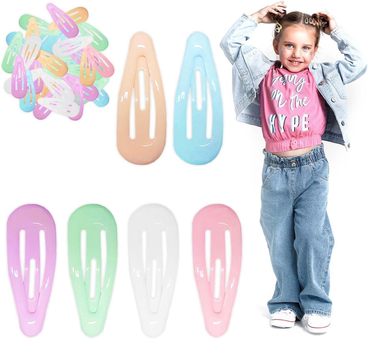 Haarspelden meisjes 30 stuks - Kleurrijke haarclips - Multicolour - Perfect voor elke outfit - ShopVlot