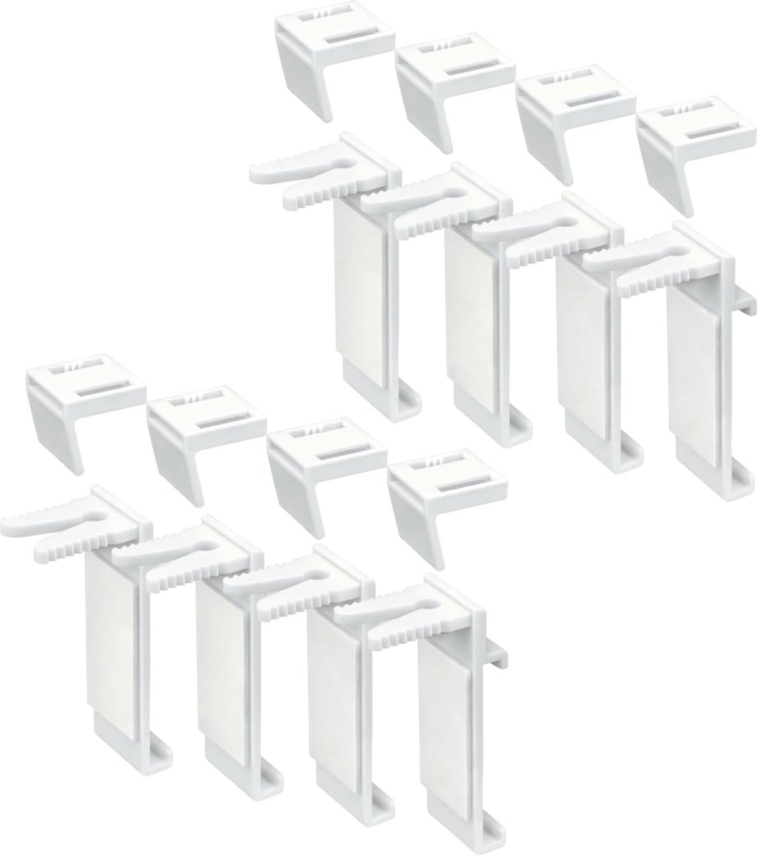 Klemhouders set van 12 - witte kunststof montageklemmen - duurzame grip - veelzijdig inzetbaar - ShopVlot