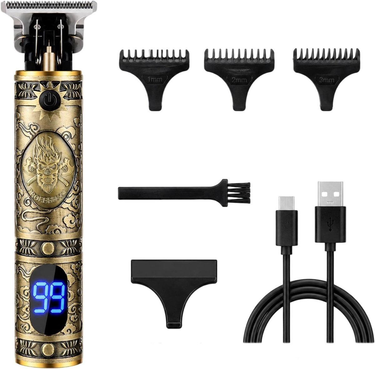 Haarknipper professionele baardtrimmer - LED display 3 snelheden - Zero Gap precisieblad - ShopVlot