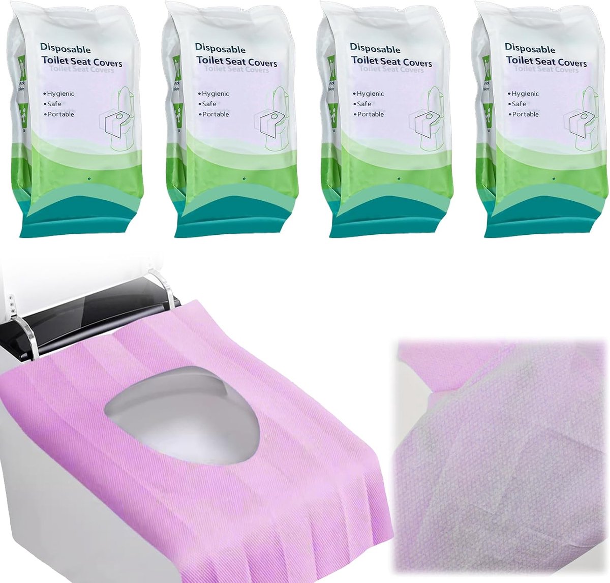 Disposable toilet covers 40 stuks - papieren toiletbril overtrekken - perfecte pasvorm - ideaal voor onderweg - ShopVlot