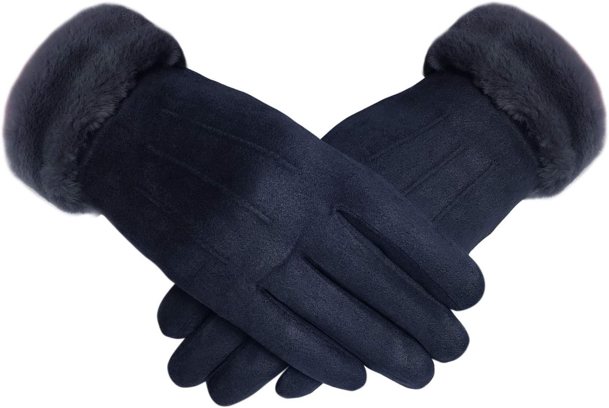 Winterhandschoenen dames - imitatiesuède - zachte voering - behaaglijke warmte - ShopVlot