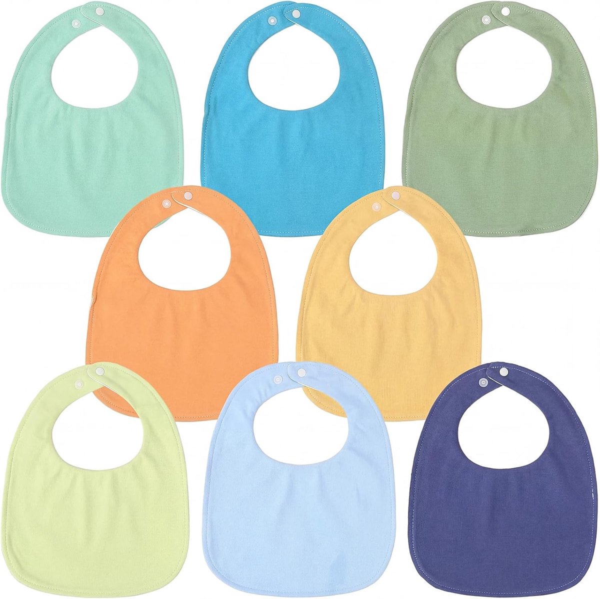 Slabbetjes baby 8 stuks - mousseline - verstelbaar - houdt kleding schoon - ShopVlot
