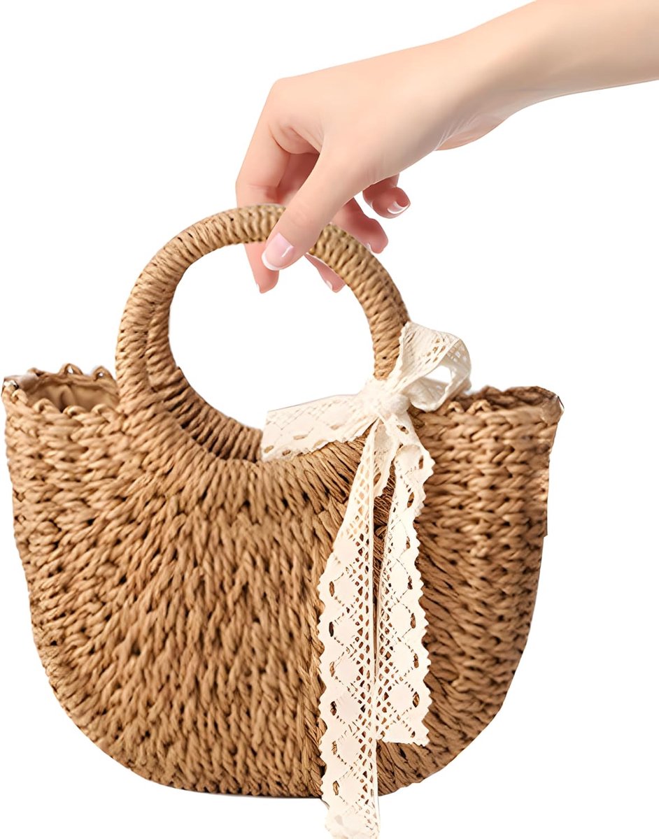 Handtas dames - grote capaciteit - rieten schoudertas - perfect voor dagelijks gebruik - ShopVlot