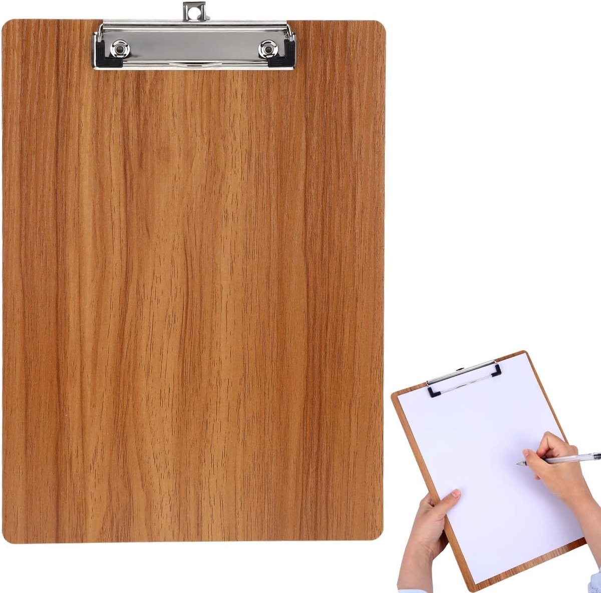 Klembord A4 - Schrijfbord Hout - Notities Maken - Intrekbaar Ophanggat - 315 x 225 cm - Walnootbruin