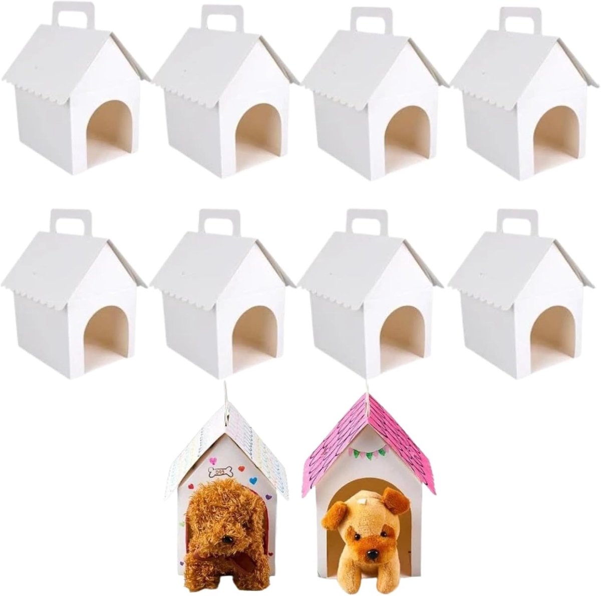 10 snoepdozen voor honden, wit, opvouwbaar, voor puppythemafeest, puppy, cadeau, knutselen, verjaardag, 12 x 10 x 9 cm - ShopVlot