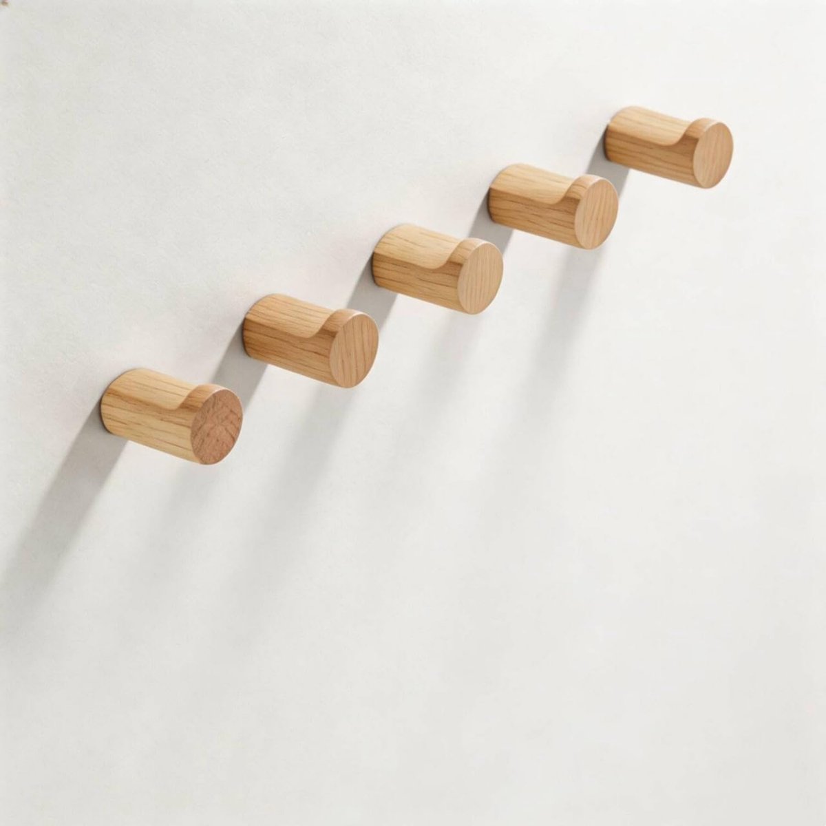 XZJMY 5 stuks houten kapstokhaken, decoratieve handdoekhaken, houten zware wandhangers met schroef, wandmontage boren - ShopVlot