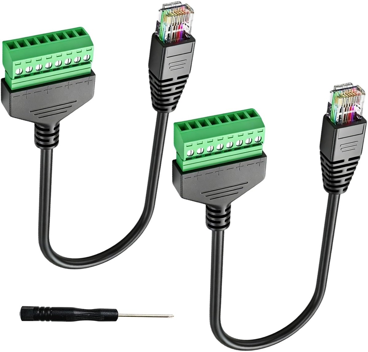 2pcs RJ45 to 8 pin 8P 8C Male to 8 Pin Female Adapter - Network Plug, Ethernet Extension for AV CCTV UTP DVR Cat5 Cat6 - ShopVlot