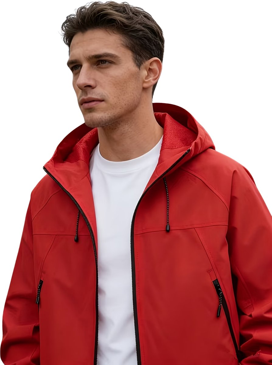 Currero Zomerjas Heren Tussenjas Zomerjack Volwassenen Windjack Windbreaker Outdoor Rood