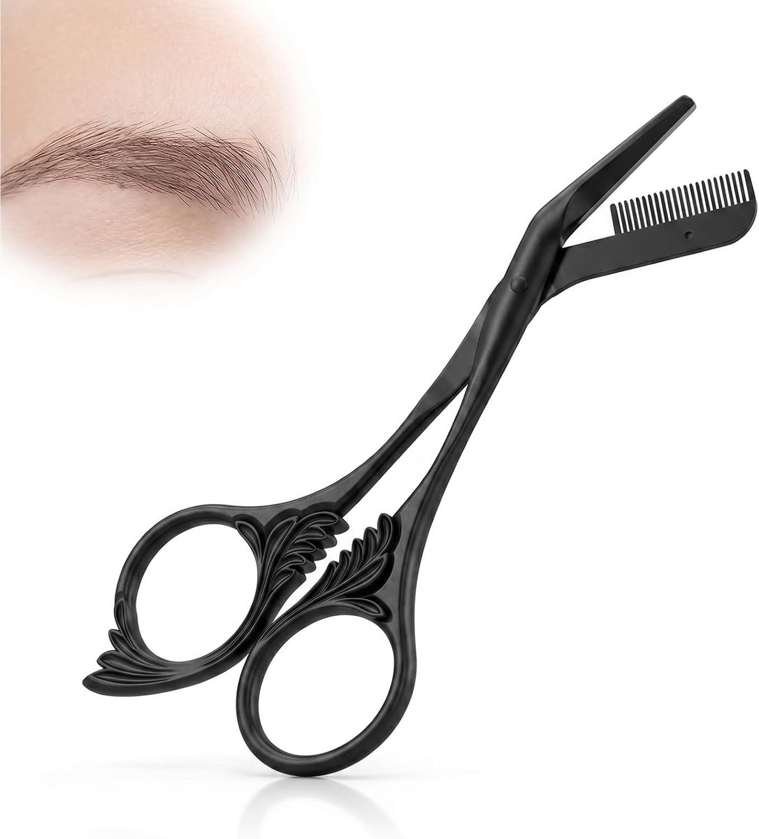 Professionele Wenkbrauwschaar met Kam voor Nauwkeurige Wenkbrauwverzorging, Geschikt voor Mannen en Vrouwen, Ideaal voor Beginners en Thuisgebruik