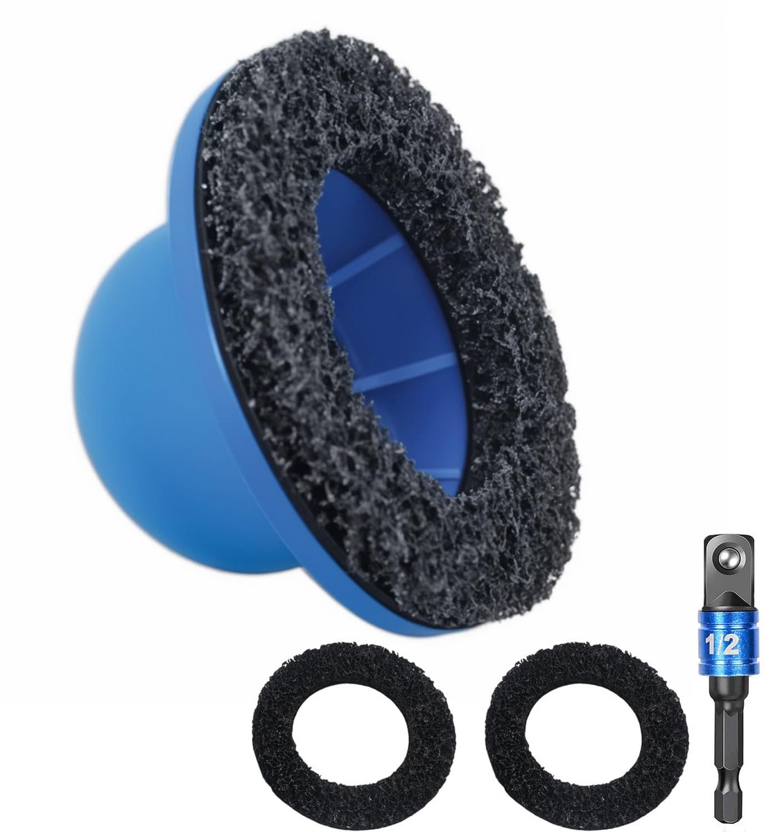 Wheel Hub Sander Kit Car Ball Head Sander with 1/2-Inch Square Drive and 2 Steel Grinding Discs for Rim Replacement - ShopVlot