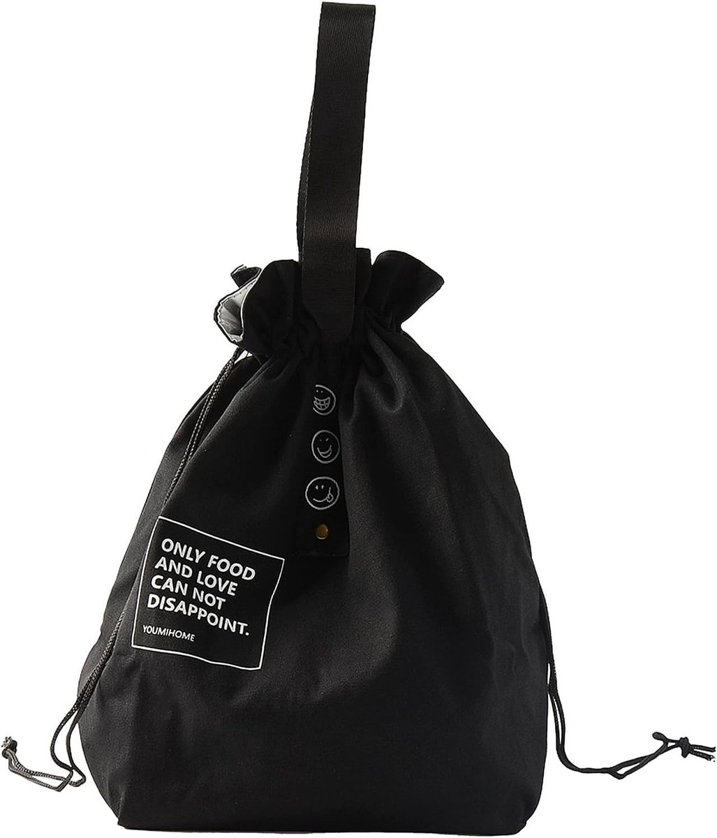 Compacte Thermosfles Tas voor Lunch, Ideaal voor Werk, Picknick en Camping - Geschikt voor Kinderen en Volwassenen (Zwart)