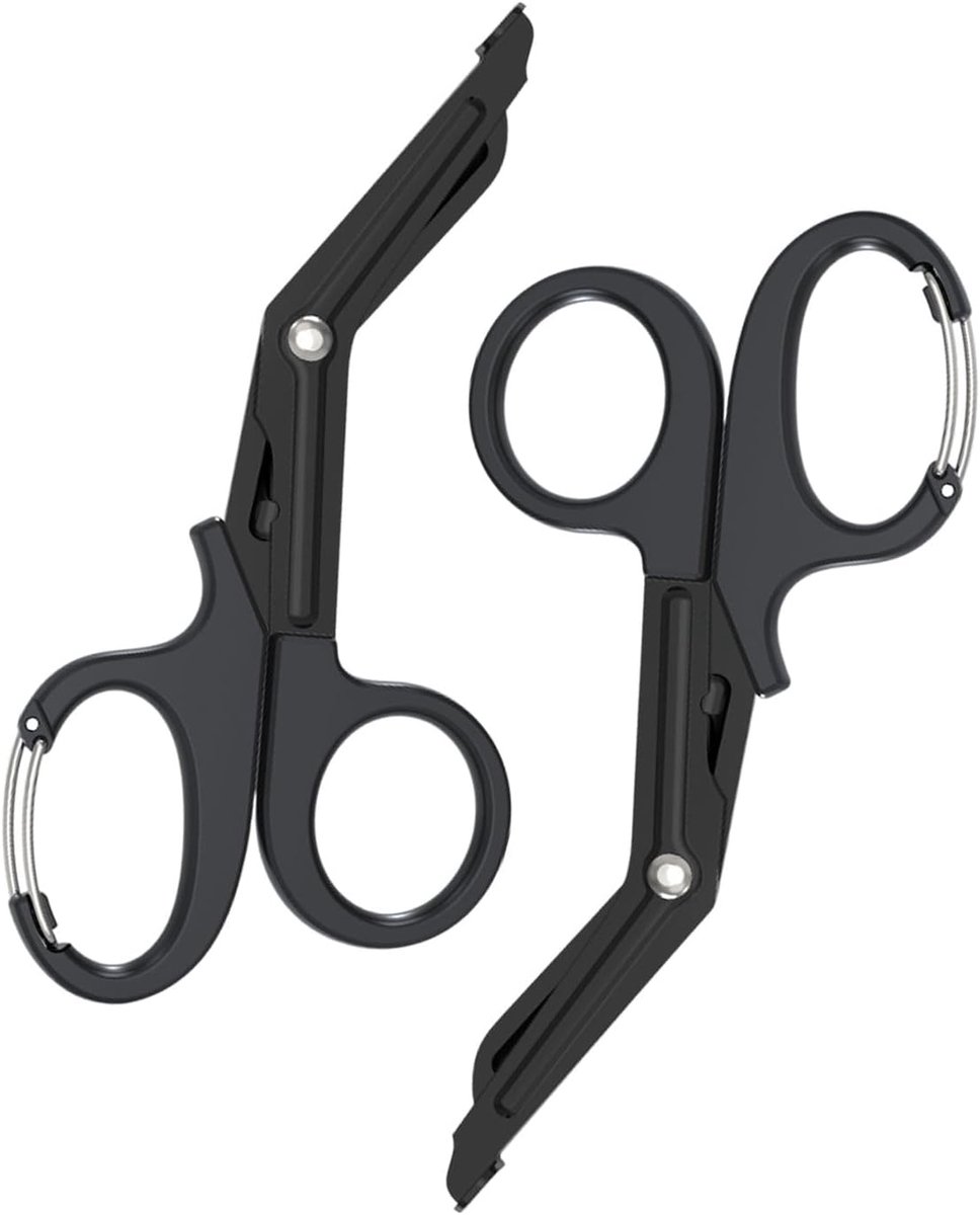 2pcs Medical Scissors Stainless Steel Bandage Scissors EMT Trauma Scissors For First Aid Kit Outdoor Travel (Black) - ShopVlot