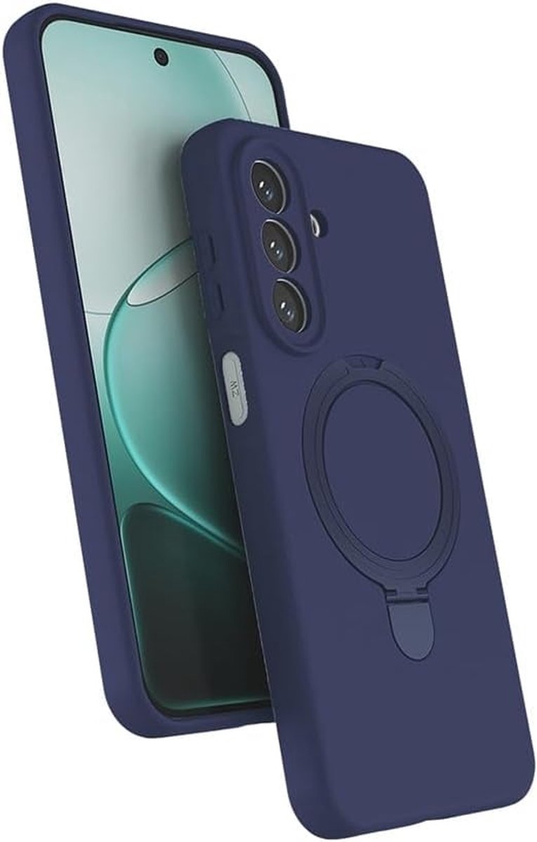 Hoesje Geschikt voor Samsung Galaxy A27 Hoesje – Navy – Zachte Siliconen Backcover met Ring – MagSafe Geschikt – Slim & Beschermend