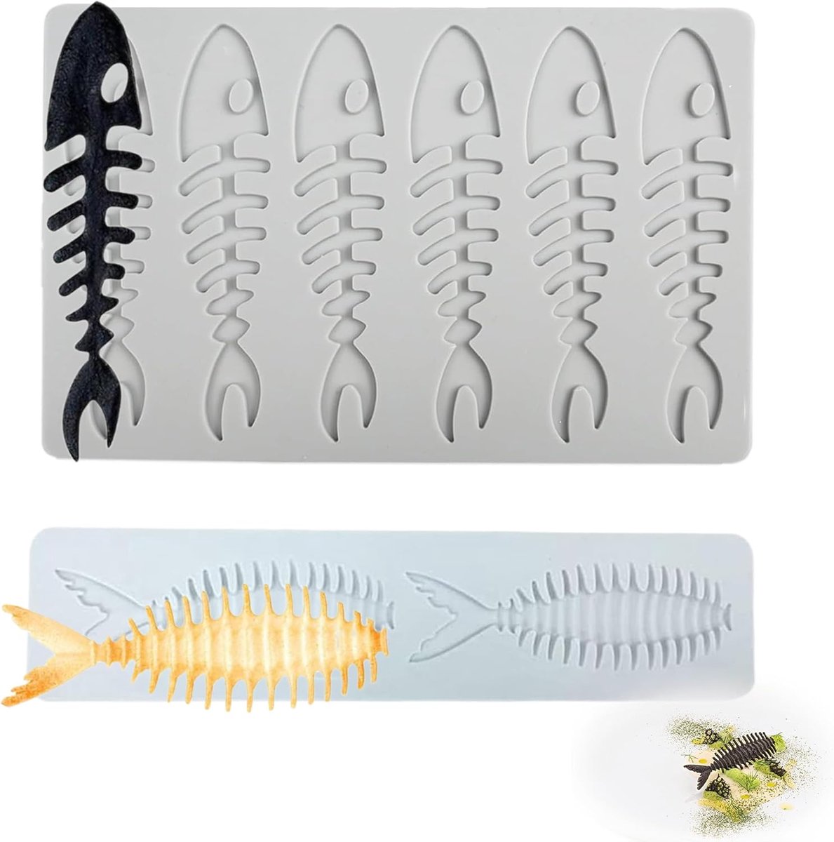 Silicone Molds for Tuiles Smooth Fish Mat Impression Mat Fondant Silicone Shape Point Fondant Cake for Fondant - ShopVlot