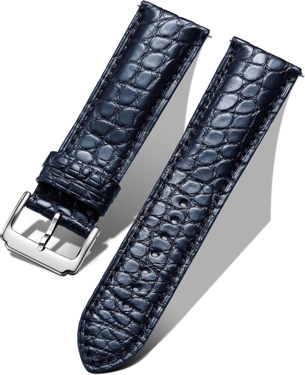BINLUN Genuine Alligator Watch Strap 18 19 20 21 22 24mm Crocodile Watch Band Leather Watchbands Butterfly Clasp with - ShopVlot