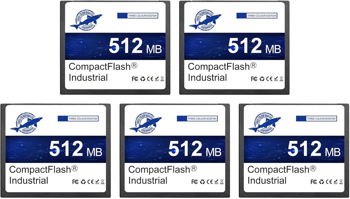 Dogfish Compact Flash 512 MB 5 Pieces, CF Card Memory Type I for Industrial Equipment and Digital Camera, Old Model - ShopVlot