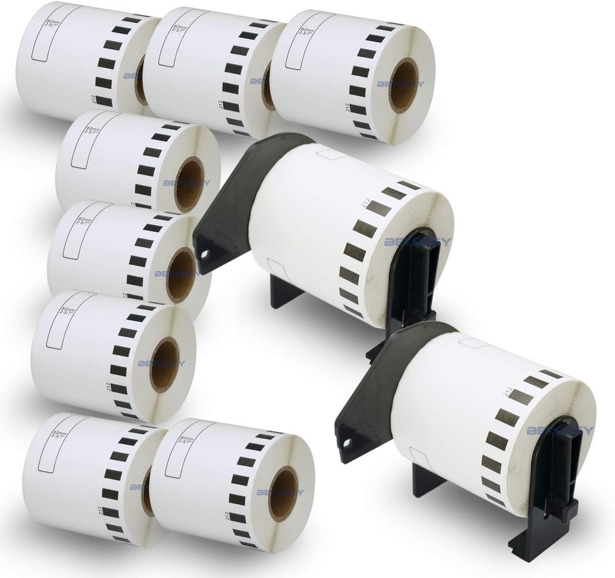 BETCKEY - 10 Rolls DK-22212 Labels Compatible with Brother, 62mm x 15.24m, Continuous Label for Brother QL-Label - ShopVlot