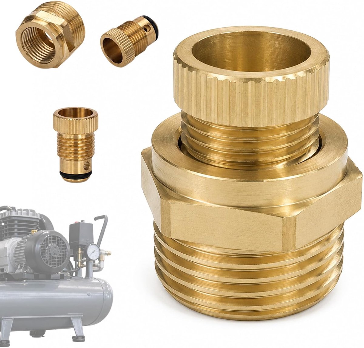 Luchtcompressor afvoerventiel, 1/2" 3/8" 1/4" buitendraad, corrosiebestendig - ShopVlot