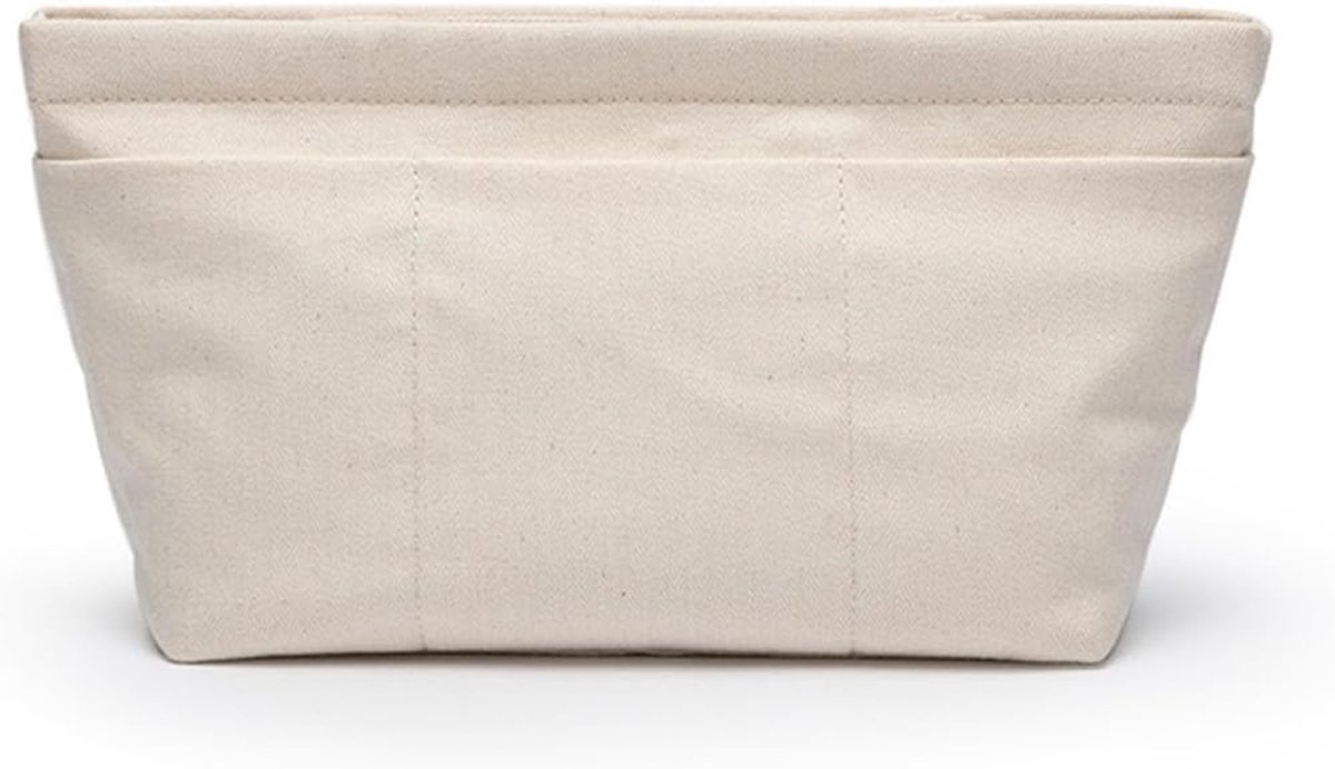 Cotton Canvas Lady Women Travel Handbag Organizer Insert for Tote Handbag, Beige, Small - ShopVlot