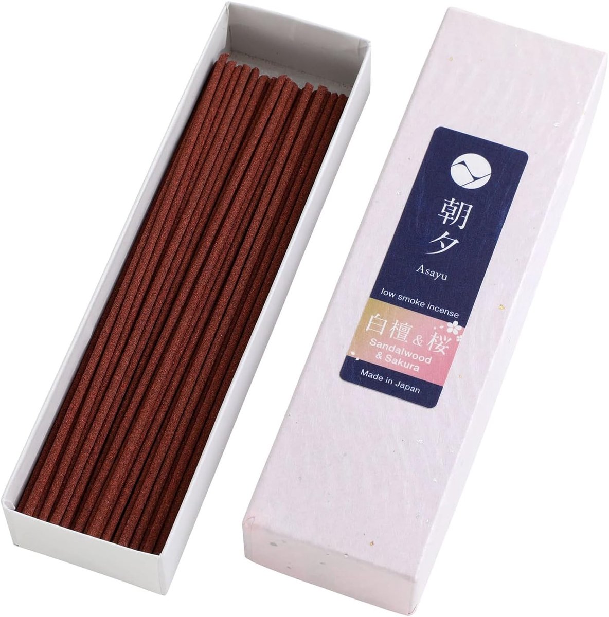 Asayu Japan Incense Sticks with Little Smoke – Sakura Cherry Blossom and Sandalwood Mix Fragrance, approx. 40 pieces - ShopVlot