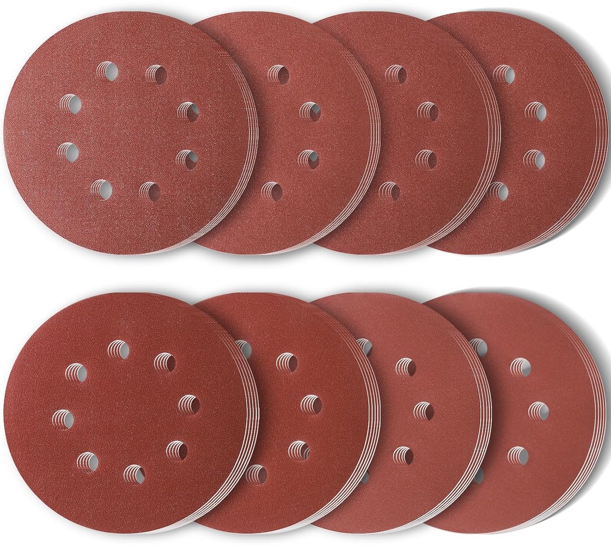 40 Pieces Sandpaper, 125mm , Sanding Discs 8 Holes, Round for Eccentric Sander (grit - ShopVlot