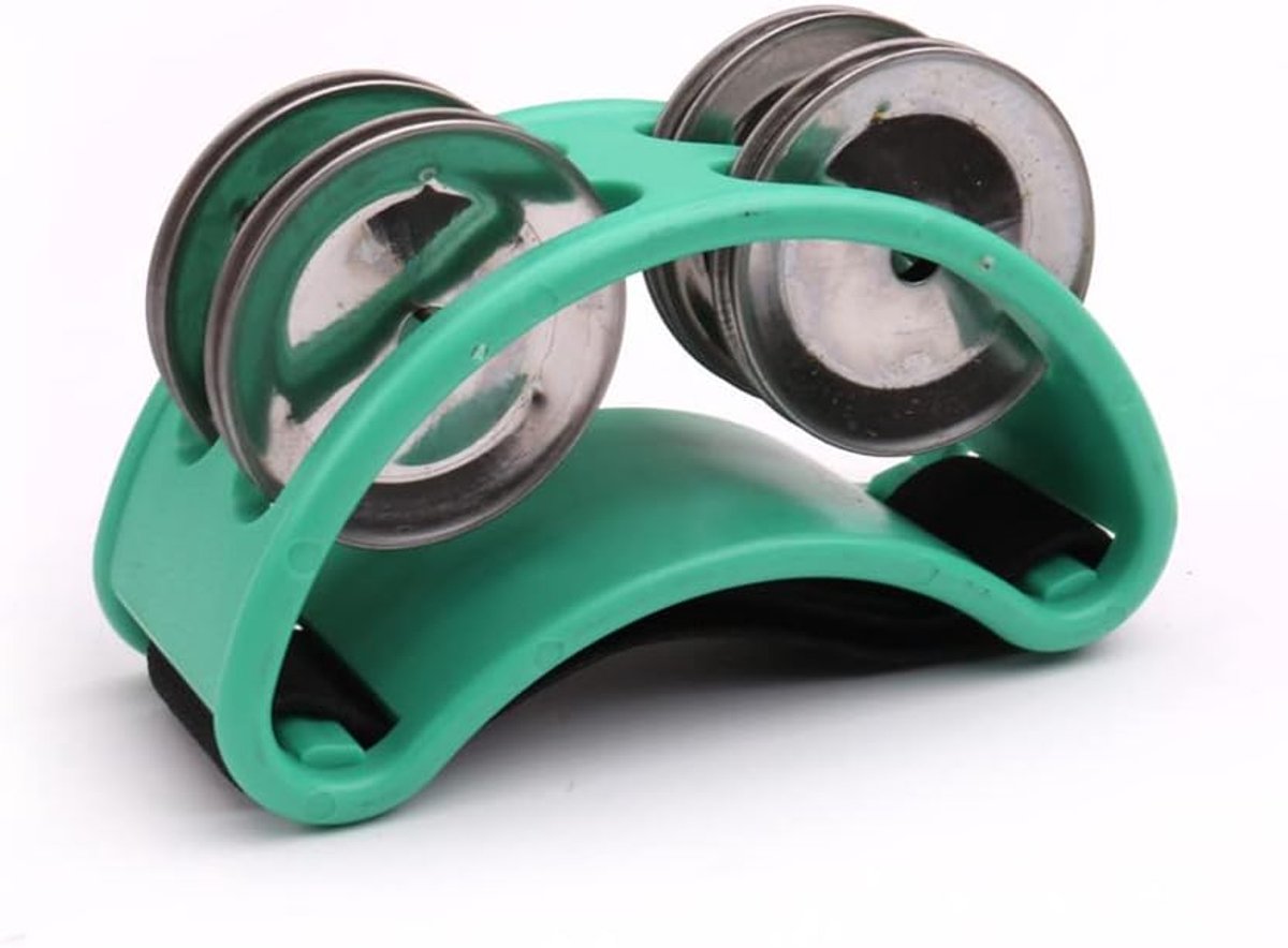 Foot Tambourine with Metal Bell, Percussion, Musical Instrument for Arms and Feet (Green, 1 Piece) - ShopVlot
