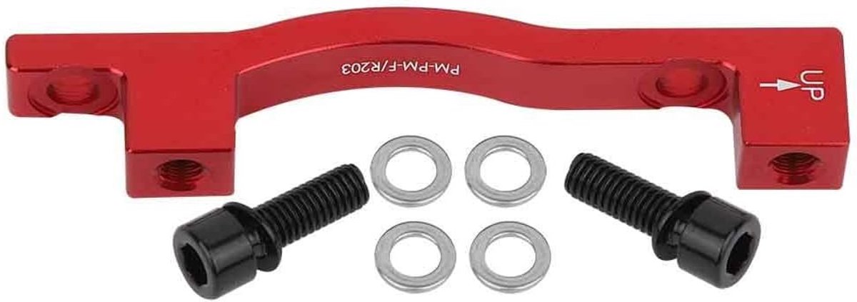 DEWIN Bicycle Disc Adapter-Fbike Brake Adapter Durable A-F203 for Mountain Bike Bicycle Black (Red) - ShopVlot