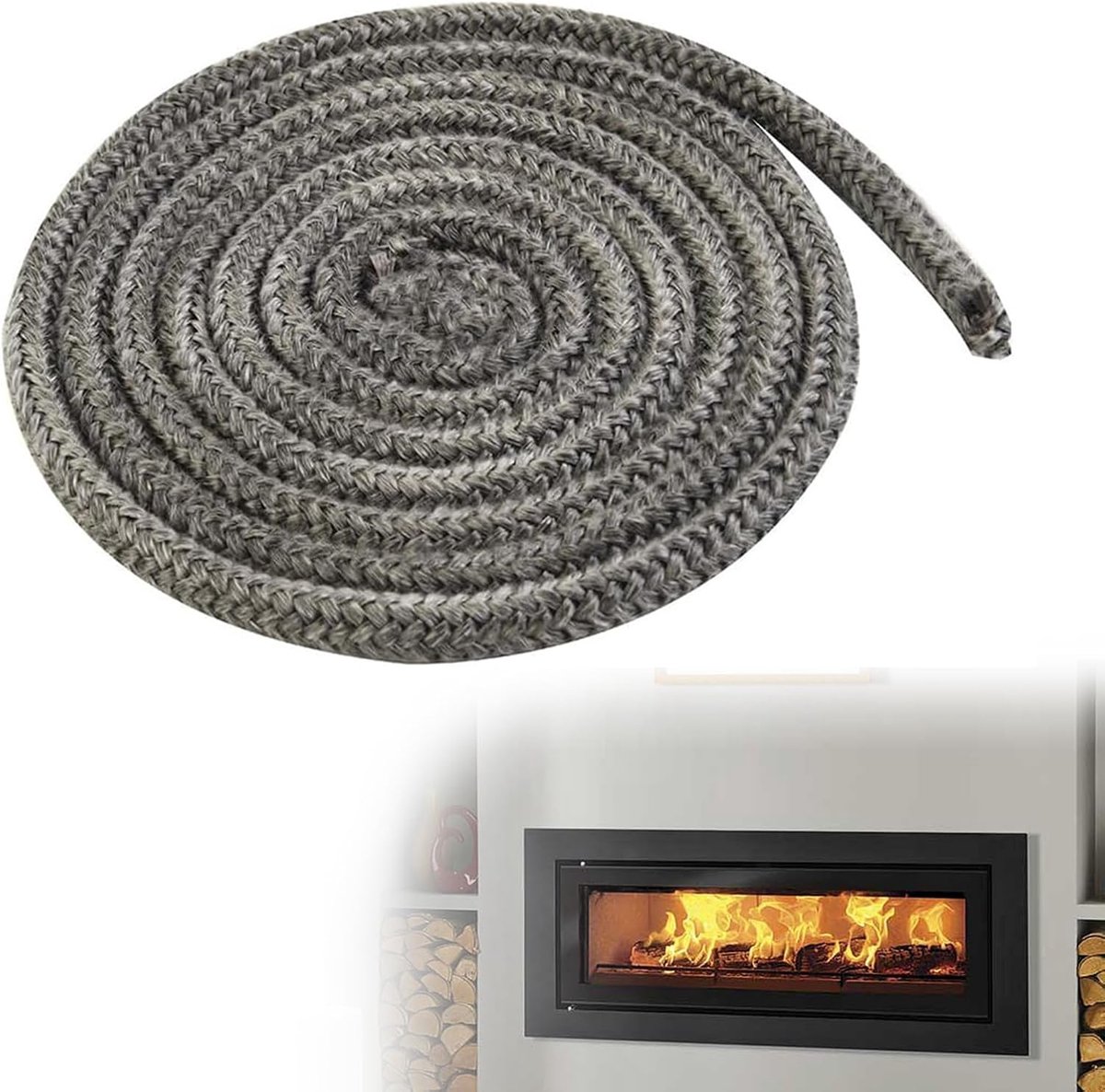 Ø 12 mm x 2.5 m Oven Sealing Cord Fireplace and Oven Seals Fiberglass Seals Heat Resistant up to 600 ° C - ShopVlot