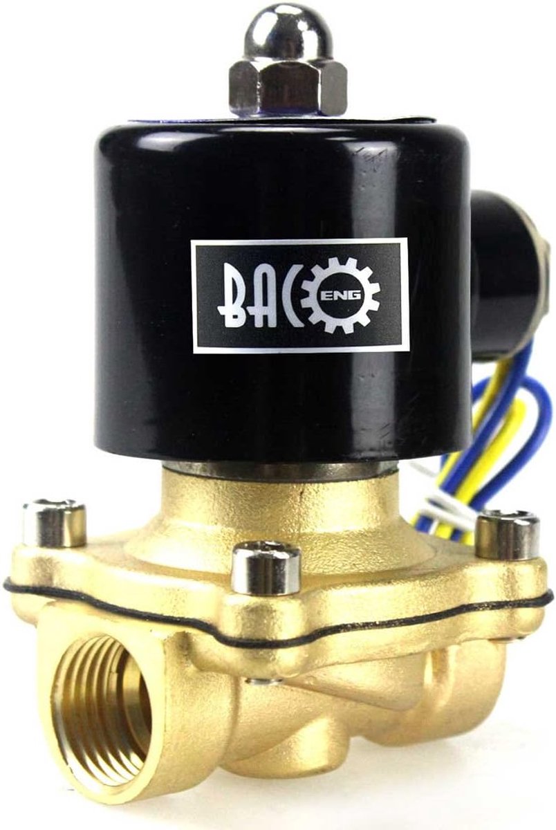 BACOENG DC24V 1/2 Inch Brass Solenoid Valve Electric Water Gas NC - ShopVlot