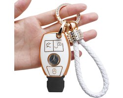 Yumzeco Car Key Cover, 3 Buttons Remote Key Chain Cover Compatible with Mercedes Benz A B C E S R G M CLA GLA GLC, TPU - ShopVlot