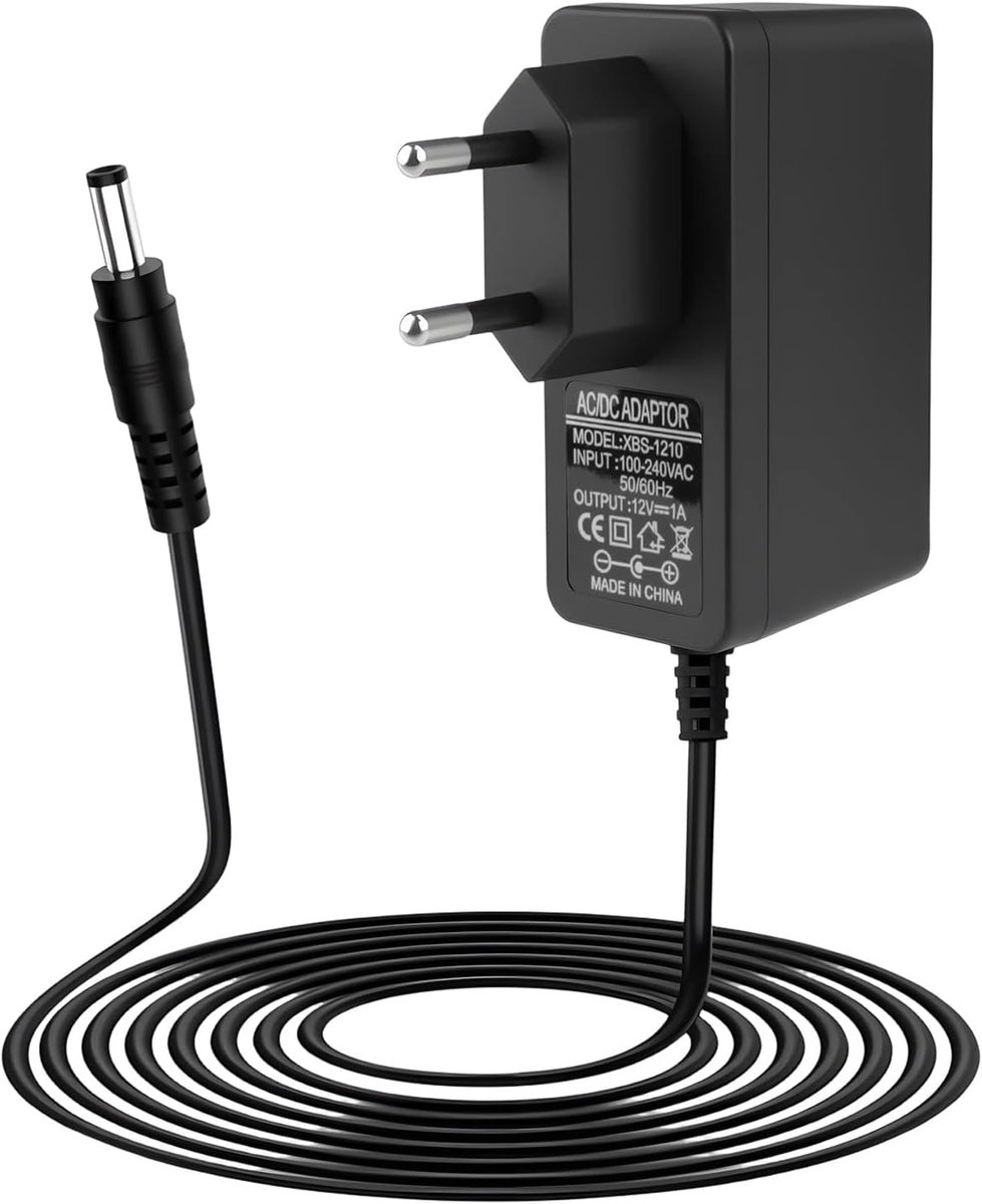 Universal AC Adapter, 12V, 1A, AC/DC 100-240V, 50/60Hz, Power Supply 12V, 1A, with Jack Plug, 5.5 x 2.5 mm, Compatible - ShopVlot