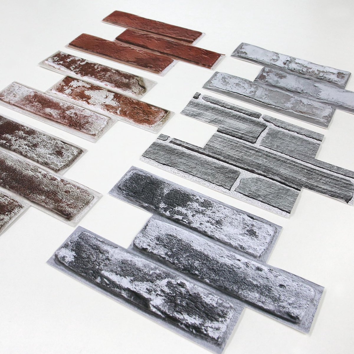 Commomy Pack of 6 3D Wall Panels Self-Adhesive Brick Look Pattern Set of 6 23 x 15 cm - ShopVlot