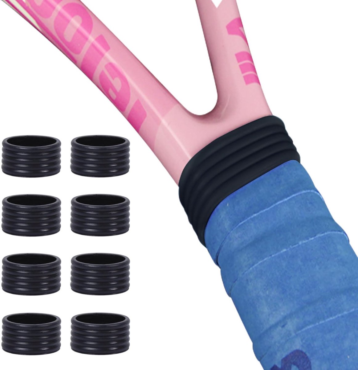 8pcs Grip Band Tennis Racket Grip Band Silicone Handg - ShopVlot
