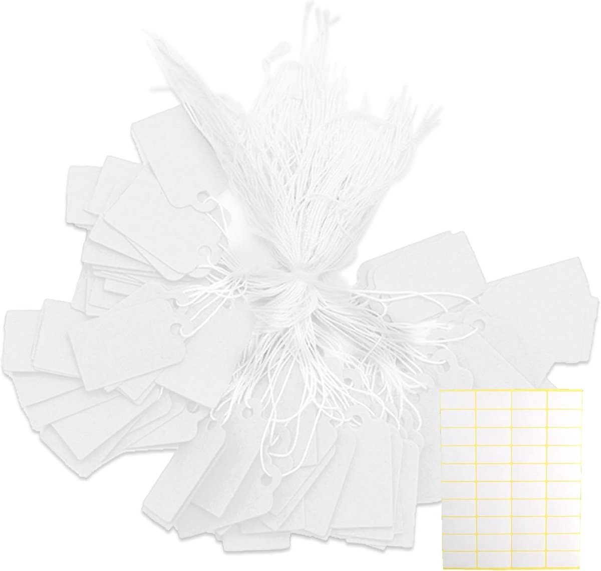Set of 500 price tags, bungee cord marker labels, display labels, paper price tags (white) plus 500 board stickers - ShopVlot