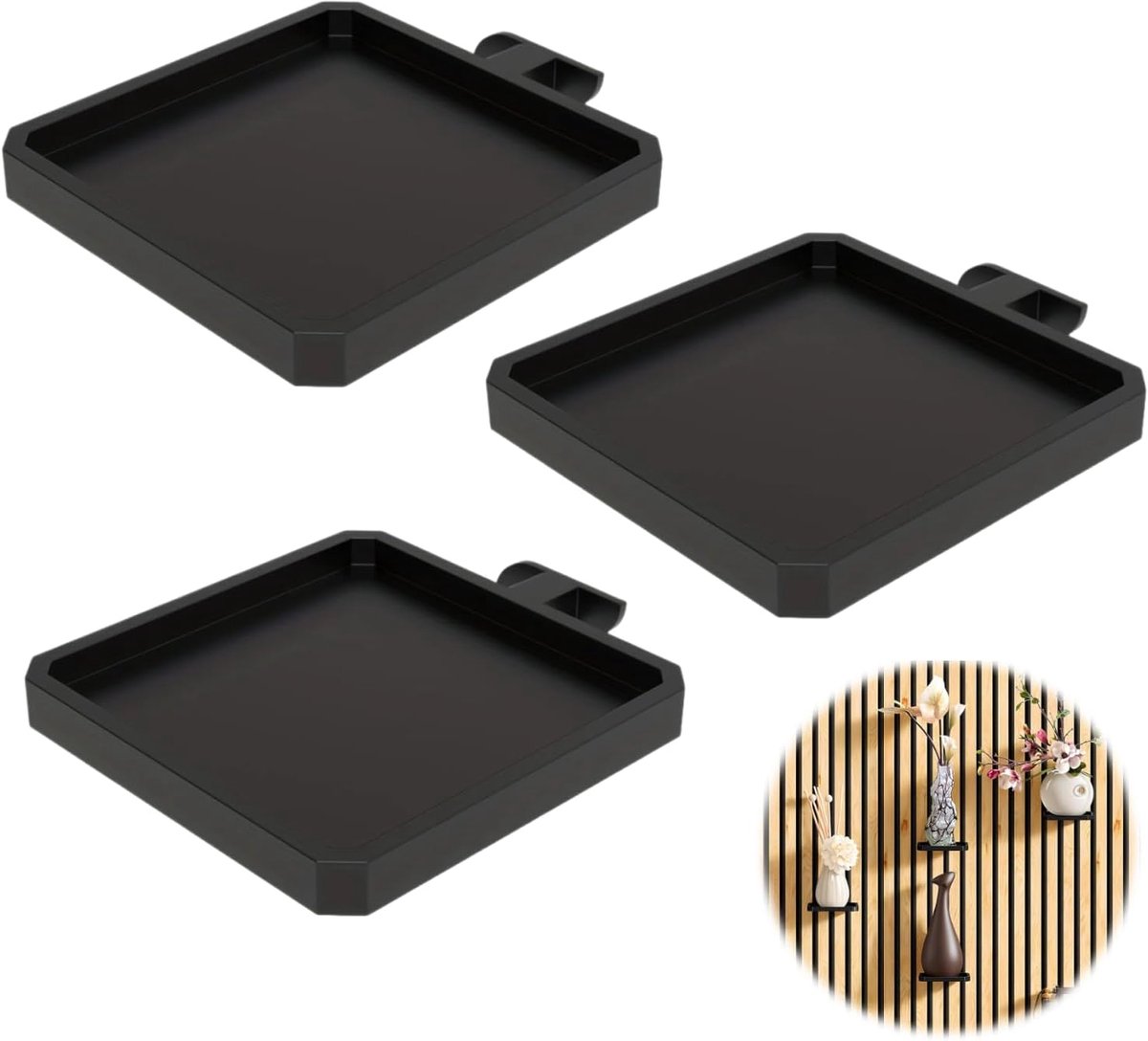 Akoestische panelen accessoires plantenhouder, 3 stuks, zonder boren - ShopVlot