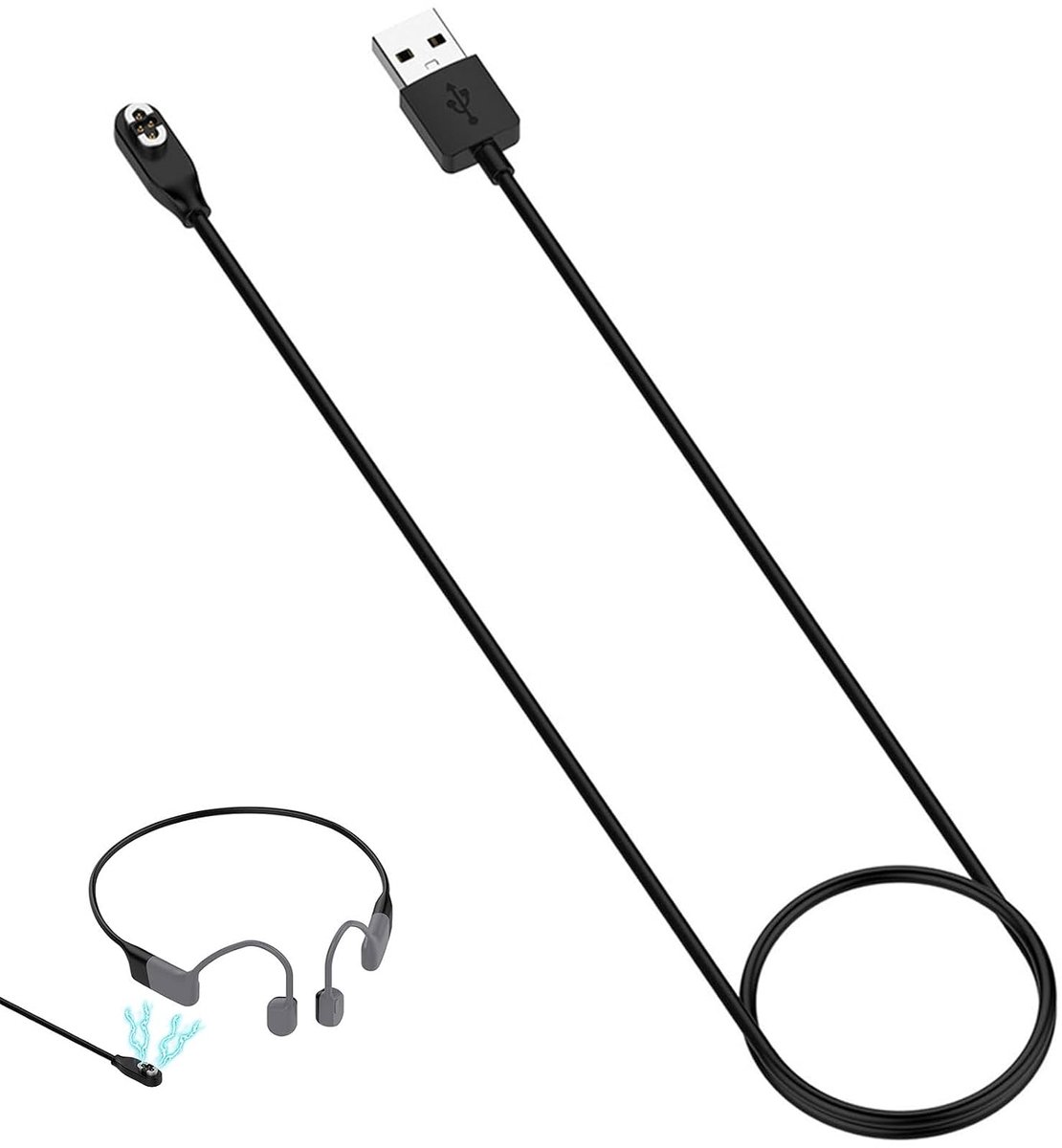 Magnetic Charging Cable for SHOKZ OpenSwim Pro S710 Headphones, 4 Pin Fast Charging Cable, Compatible with Shokz Open - ShopVlot
