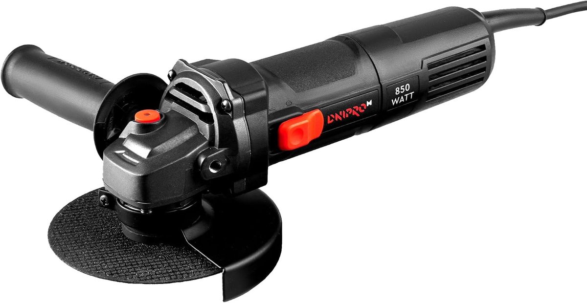 Angle Grinder, 850 W, 125 mm, with 6 variable speeds, 4000 - 11,000 rpm, electric radial for cutting and grinding - ShopVlot