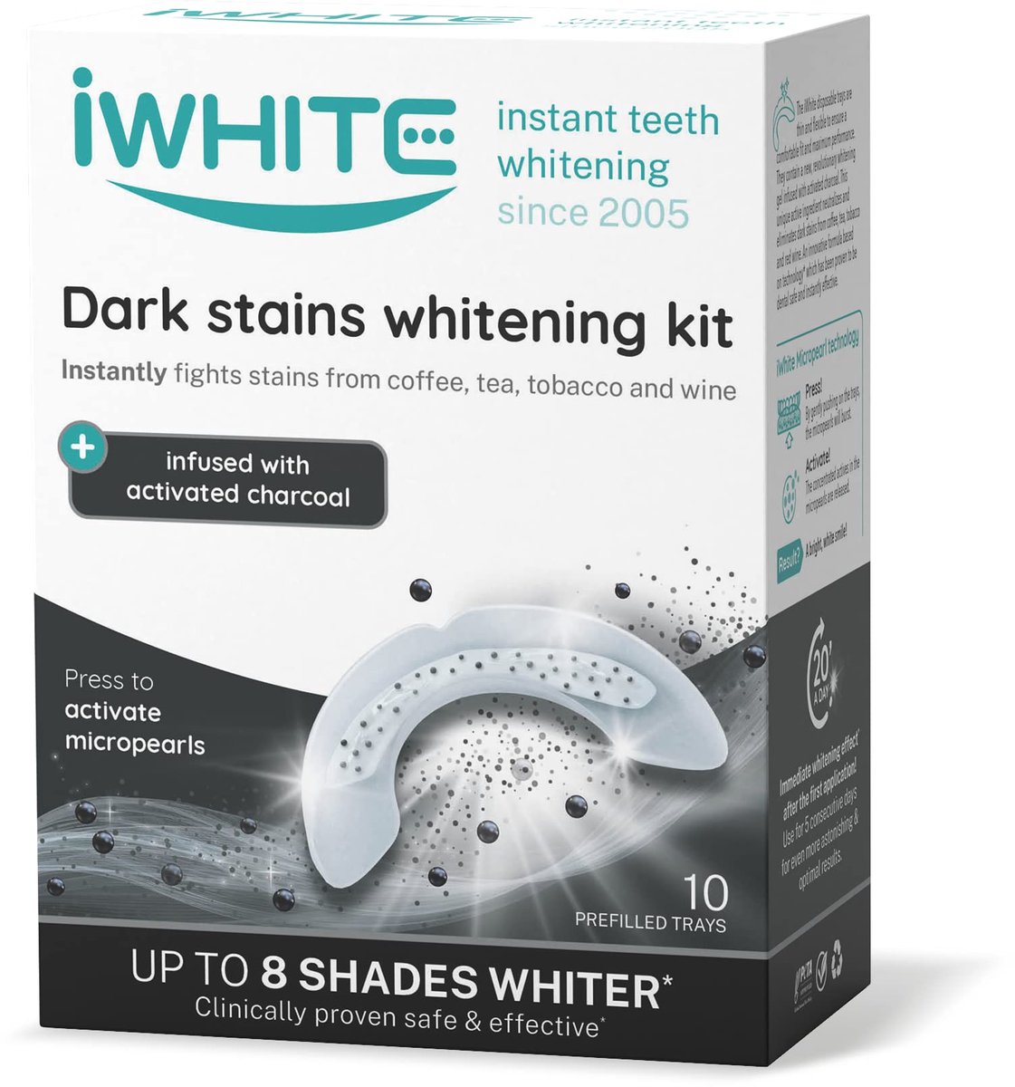 iWhite Kit voor Tandenbleken Dark Stains - 10 voorgevulde trays - Verwijdert onmiddellijk vlekken - ShopVlot