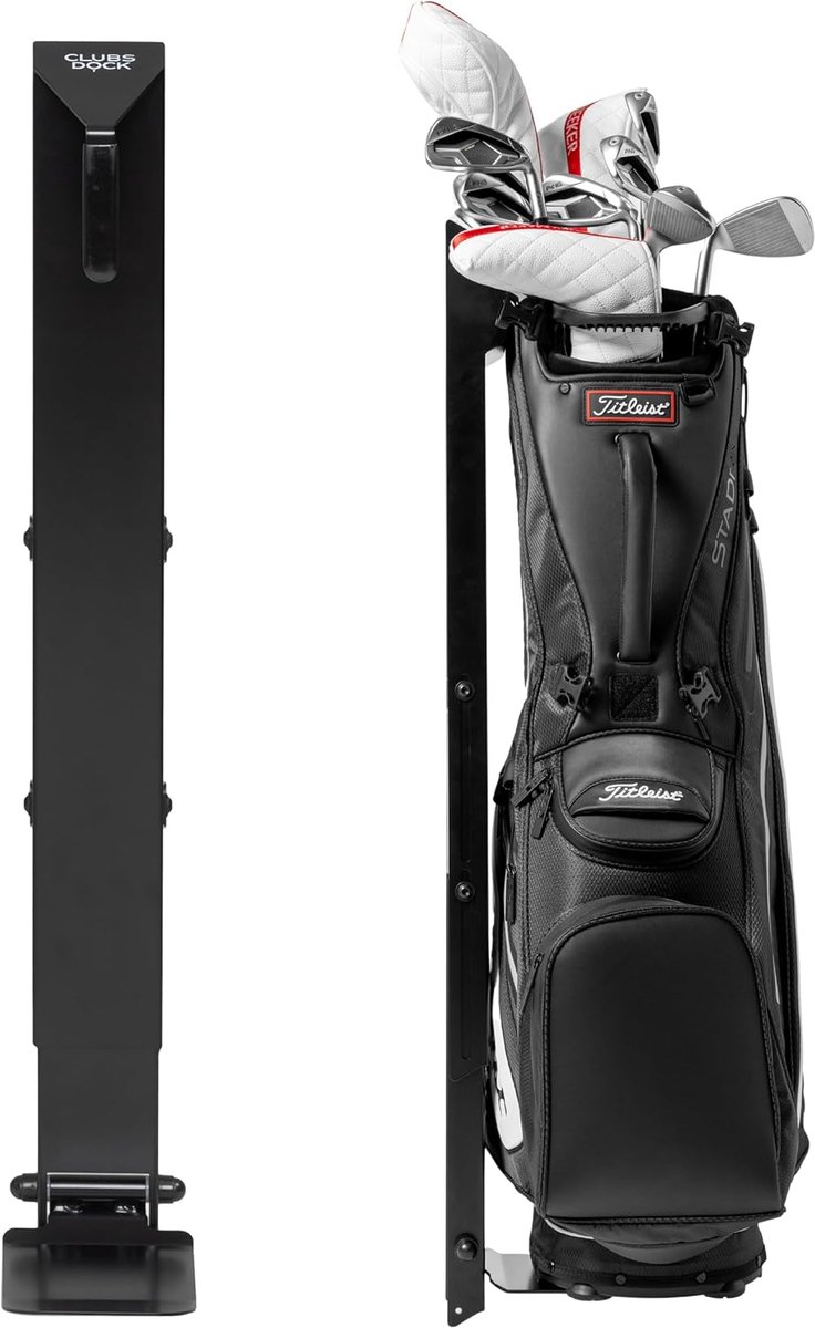PRO Wandhouder voor Golftas met Gasveer - Golftas Ophangsysteem voor Garage of Thuis - Zwart - ShopVlot