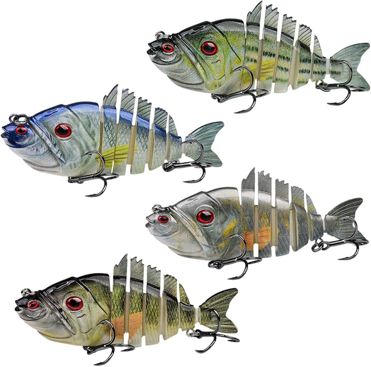 Meergewrichtig Visaas, Swimbait Langzaam Zinkend met Realistische S-beweging, ABS Lichaam met Stalen Kogeltjes - ShopVlot