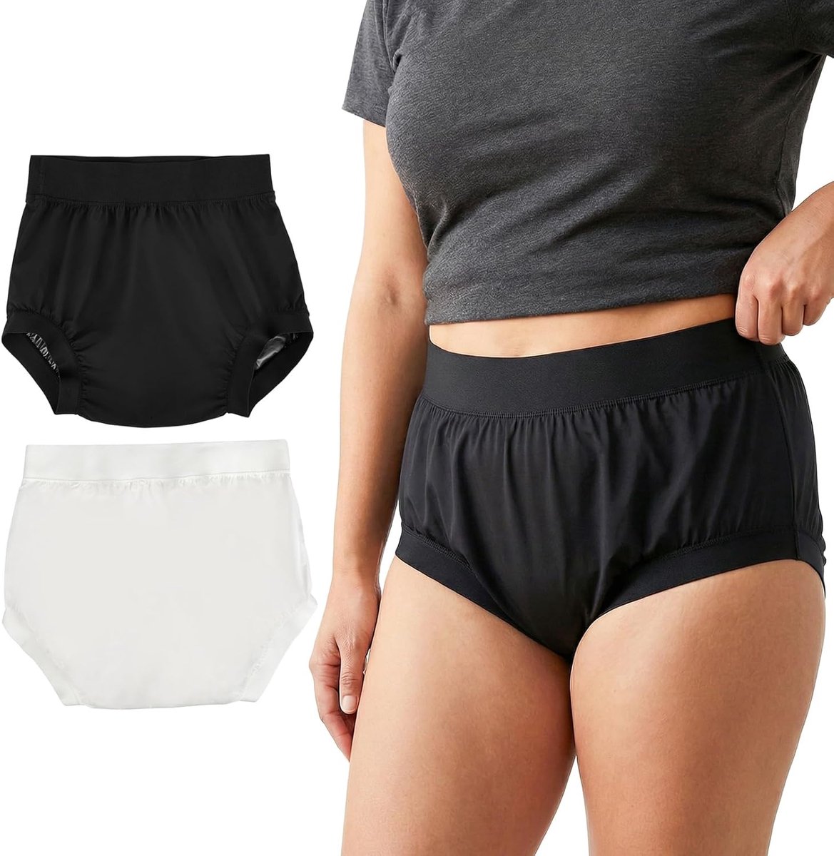AQX Fabric Diaper Covers for Adults, Reusable Waterproof Underwear for Incontinence, Leakproof High Waist Plastic - ShopVlot