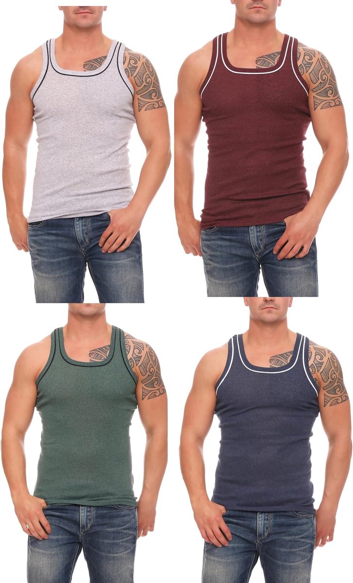 Cocain underwear 4 - 6 - 12 Pieces Men's Undershirt Undershirt Tank Tops in Various Colour Mixtures Sizes M to 7XL - ShopVlot