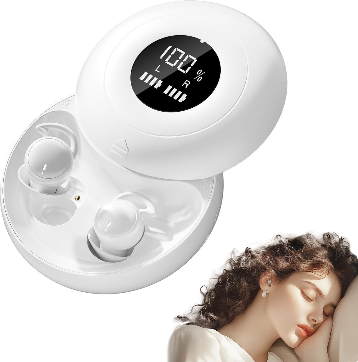 Sleep Headphones, Mini Headphones for Sleeping, Wireless Bluetooth 5.4, Liquid Silicone Headphone for Side Sleepers - ShopVlot