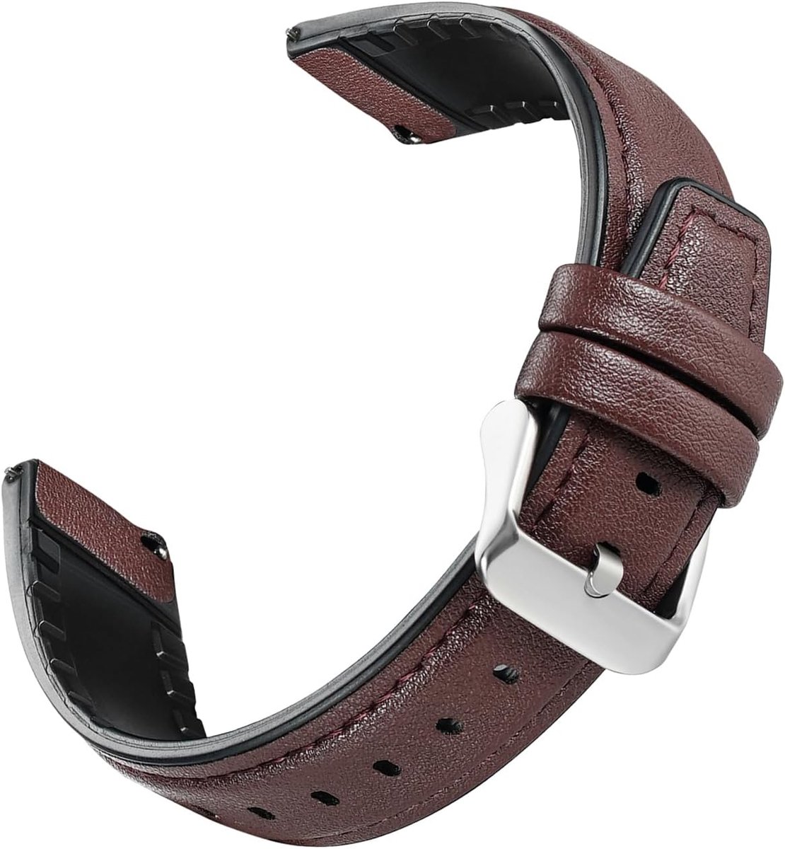 Heren horlogeband 22mm - lichtbruin leer - comfortabel - perfect voor dagelijks gebruik - ShopVlot
