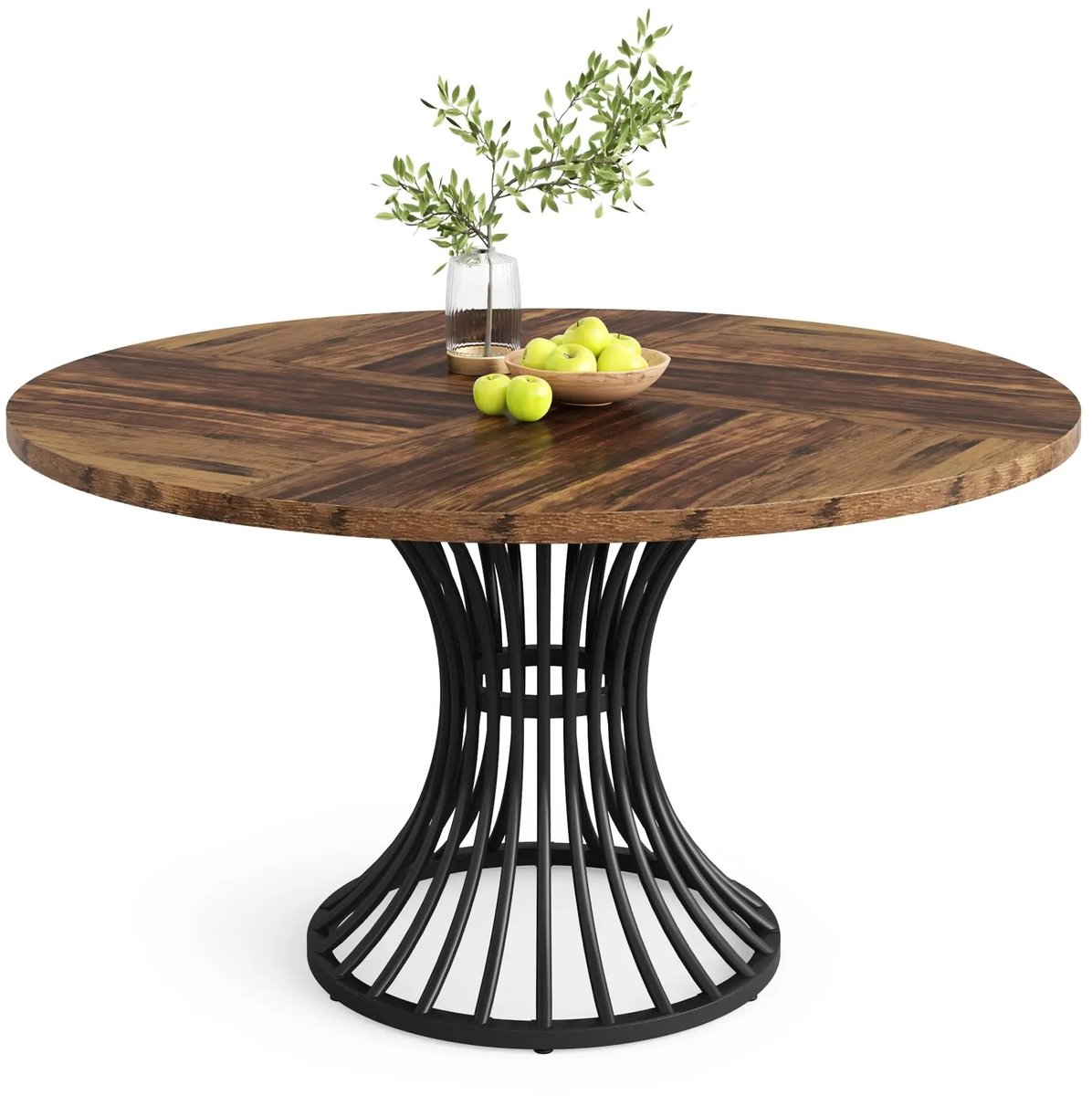 Lamor Eettafel - Eetkamertafel - Tafel rond - Tafels - 1,18 cm dikke MDF-blad - Diameter blad: ca. 120 cm - Hoogte: ca. 75 cm