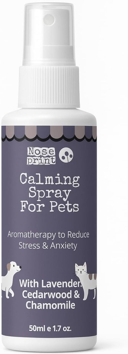Kalmerende spray voor huisdieren 50ml - Natuurlijke spray met lavendel - Vermindert stress en angst - Ideaal voor reis - ShopVlot