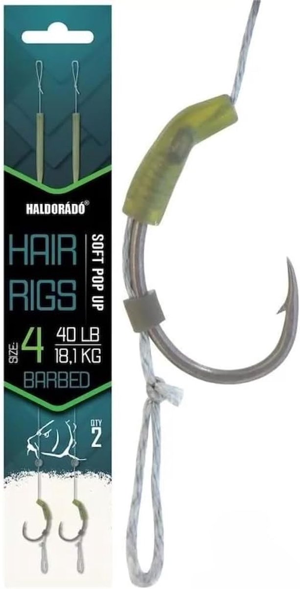 Haar rigs maat 4 - met weerhaken - 22cm lengte - ideaal voor pop-up en bodemvoer - ShopVlot