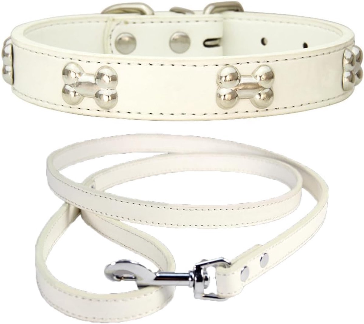 Hondenhalsband S - verstelbaar leer - trendy design - ideaal voor training - ShopVlot