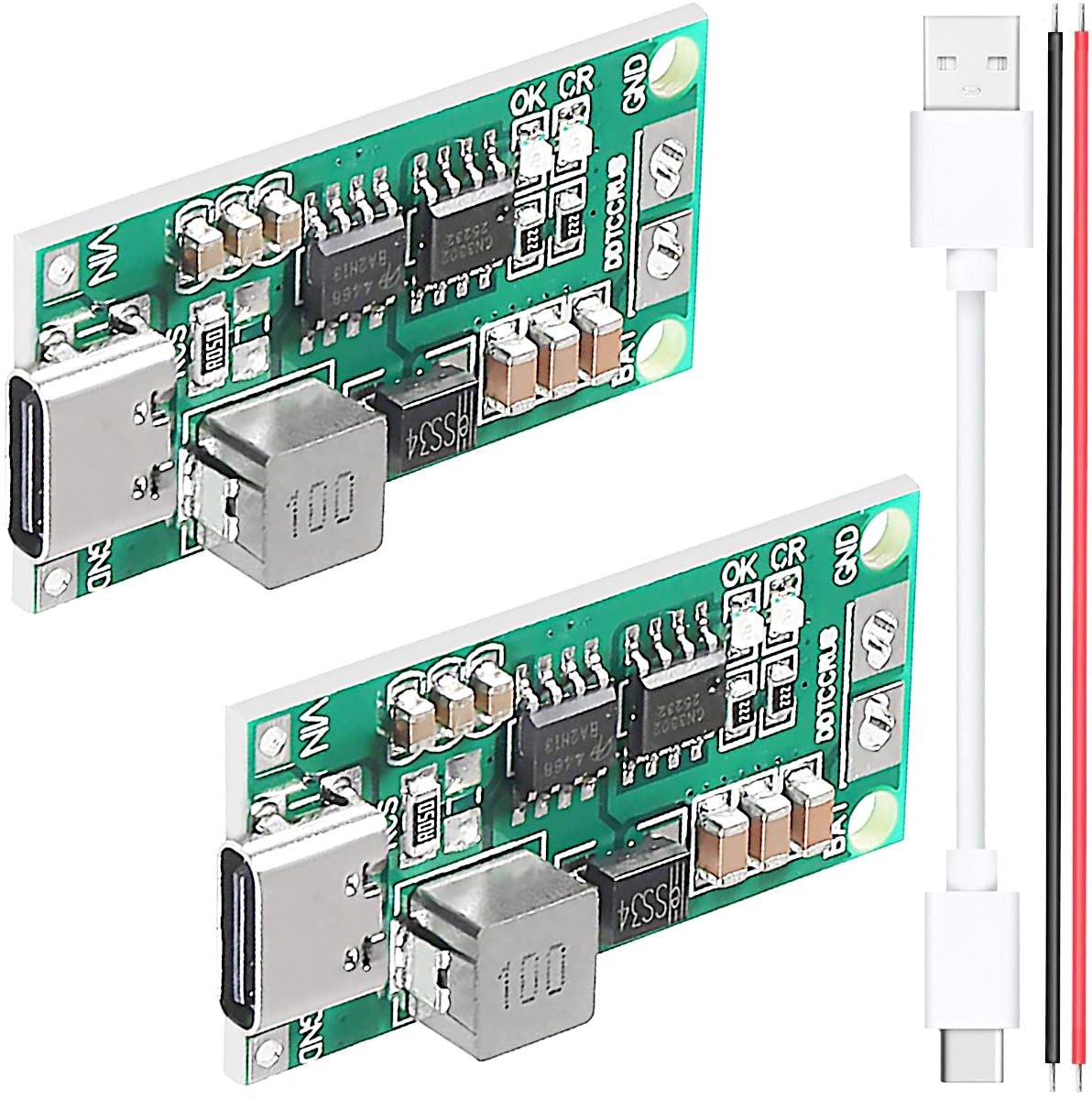 2pcs 4S 2A Charging Board for Lithium Batteries USB Type C 18650 Protection Charging Module Boost Converter 16.8V with - ShopVlot
